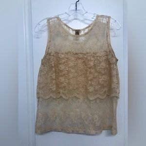Anthropologie sheer layered lace top